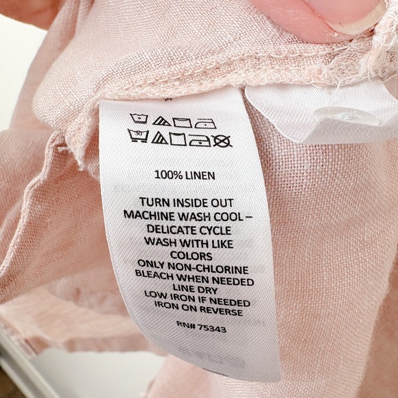 Sigrid Olsen Linen Tunic Shirt Womens Medium Pink Lagenlook Coastal Minimalist - Picture 7 of 7